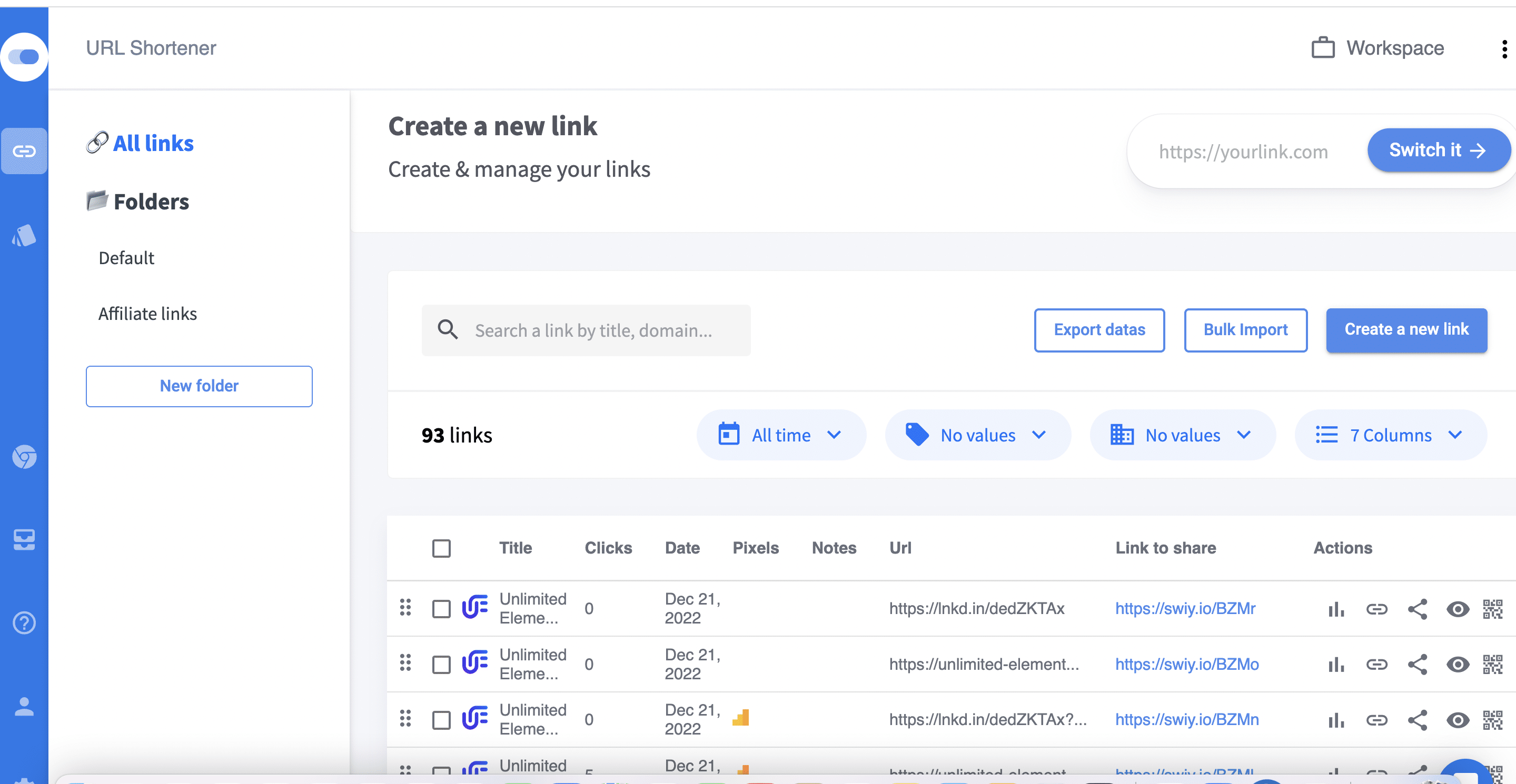 Switchy dashboard