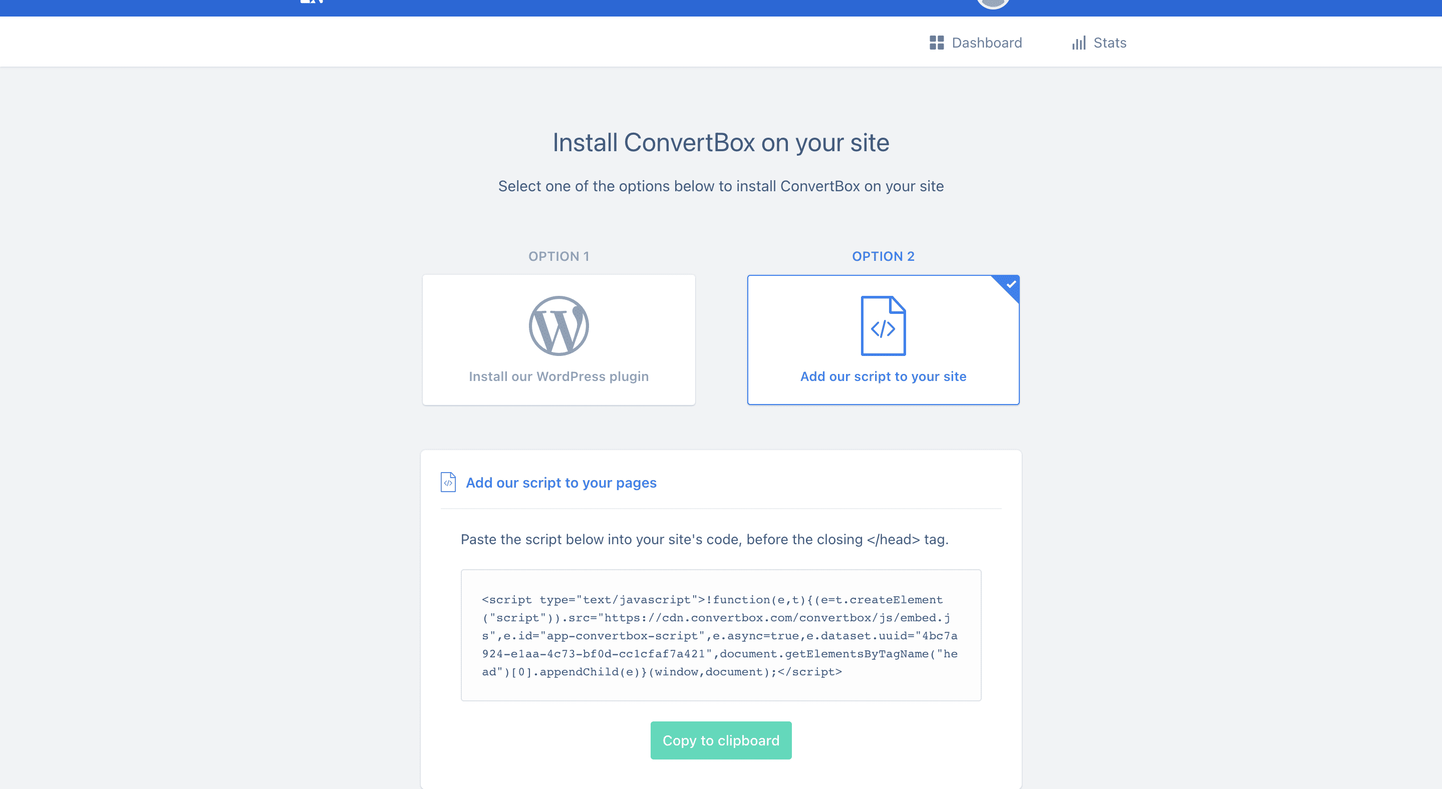 Convertbox integration