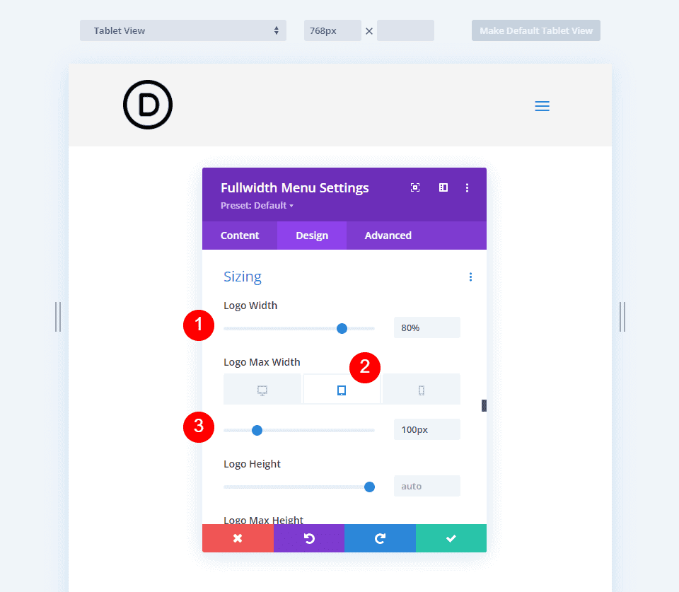 Divi logo resizing