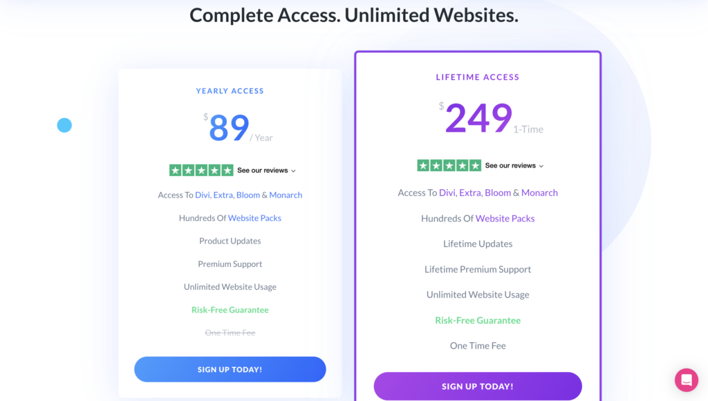 Divi pricing