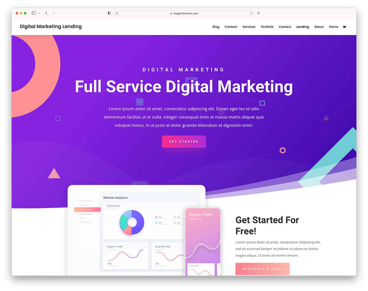 Divi landing page